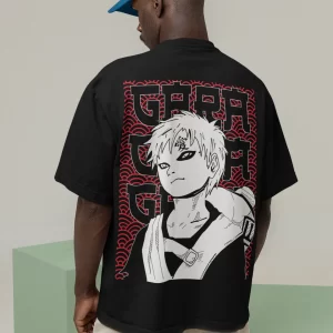 Sakura Haruno - Cherry Blossom Fury Black Oversized T-Shirt