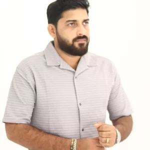 Men’s Ash Grey Jacquard Shirt