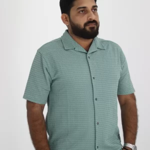 Men’s Light Teal Jacquard Shirt