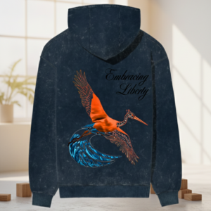 JawDrop: "Embracing Liberty" Acid Wash Urban Hoodie
