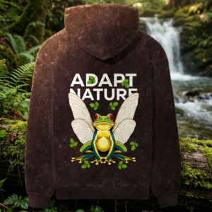 JawDrop Urban Evolution: The Winged Frog Acid Wash Hoodie