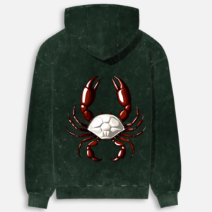 The Jawdrop "Armored" Mineral Wash Hoodie - Forest Green