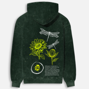 Jawdrop "Finding Peace" Acid Wash Hoodie - Green