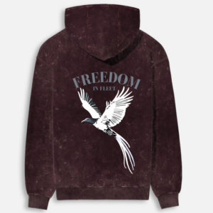 Jawdrop "Freedom in Fleet" Acid Wash Hoodie - Maroon