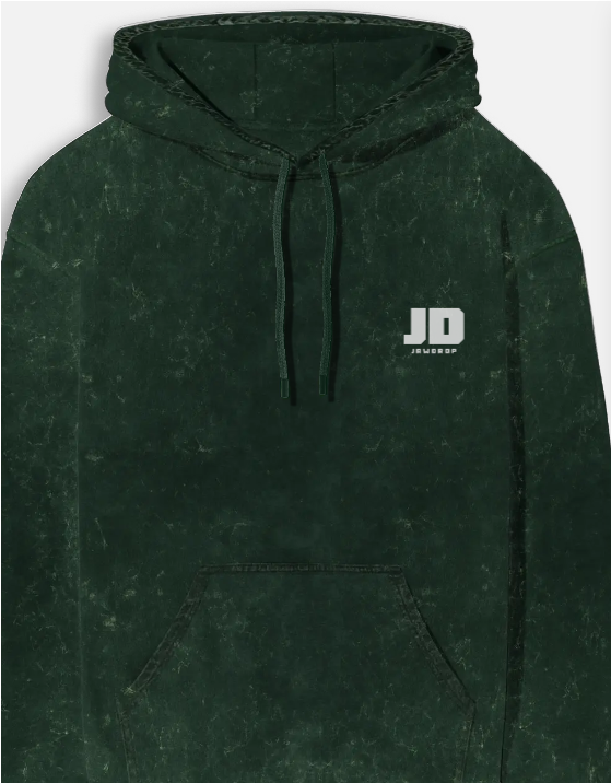 Jawdrop "Serenity" Acid Wash Hoodie - Forest Green - Image 2