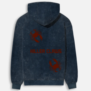 Jawdrop "Killer Claws" Acid Wash Hoodie - Navy