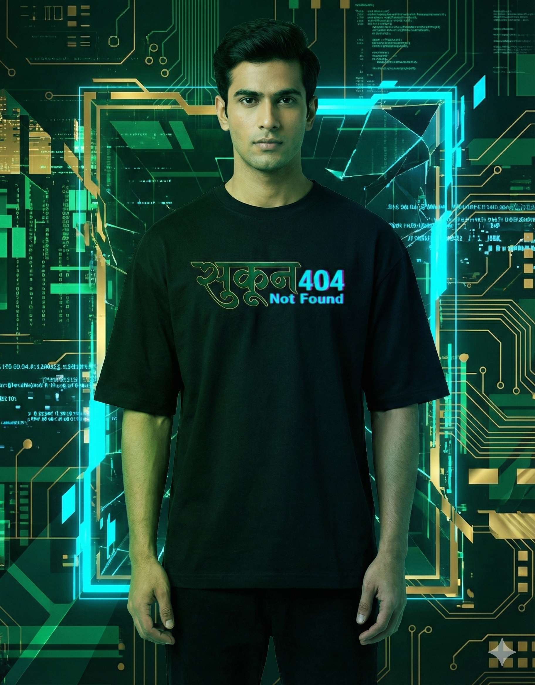 Sukoon 404: Peace Not Found - Oversized Streetwear Tee